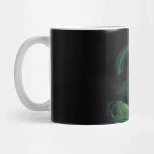 Green Goth Mermaid with Skulls Mug